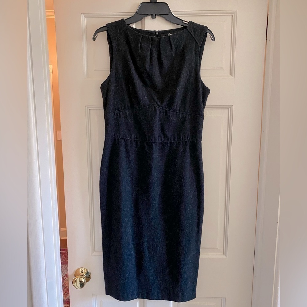 Zara Charcoal Gray Wool Sleeveless Sheath Dress